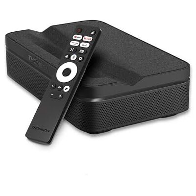 Thomson Sirius PG55B Inteligentny Projektor Laserowy RGB, Bardzo Krótki Rzut, Full HD 1080p, Google TV, 600 ANSI, Autofocus, HDR10+, Dolby Digital+, Bateria, WiFi, Bluetooth Thomson Sirius PG55B Inteligentny Projektor Laserowy RGB, Bardzo Krótki Rzut, Full HD 1080p, Google TV, 600 ANSI, Autofocus, HDR10+, Dolby Digital+, Bateria, WiFi, Bluetooth