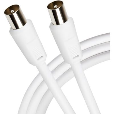 Maplin Kabel koncentryczny do telewizora, 2 m, męski na męski RF, kabel satelitarny, kabel koncentryczny, przewód do Sky/SkyHD, Virgin TV, BT, Freeview, magnetowid, odtwarzacz DVD, Freesat Maplin Kabel koncentryczny do telewizora, 2 m, męski na męski RF, kabel satelitarny, kabel koncentryczny, przewód do Sky/SkyHD, Virgin TV, BT, Freeview, magnetowid, odtwarzacz DVD, Freesat