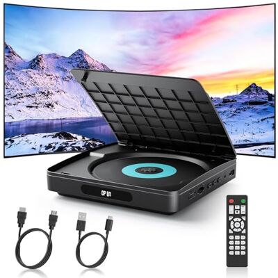 WOLFANG Odtwarzacz DVD do Telewizora z HDMI, 1080P Full HD Region Free, Pilotem i Kablem Type-C, Odtwarzaczem CD do Domowego Systemu Stereo, Portem USB (Nie Blu-ray) WOLFANG Odtwarzacz DVD do Telewizora z HDMI, 1080P Full HD Region Free, Pilotem i Kablem Type-C, Odtwarzaczem CD do Domowego Systemu Stereo, Portem USB (Nie Blu-ray)