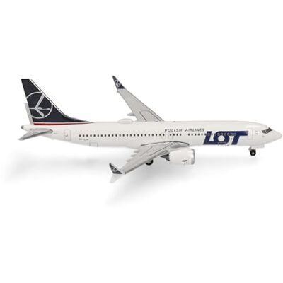 Herpa model samolotu LOT Polish Airlines Boeing 737 Max 8, miniatura w skali 1:500, model kolekcjonerski, model samolotu bez podstawki, metal Herpa model samolotu LOT Polish Airlines Boeing 737 Max 8, miniatura w skali 1:500, model kolekcjonerski, model samolotu bez podstawki, metal