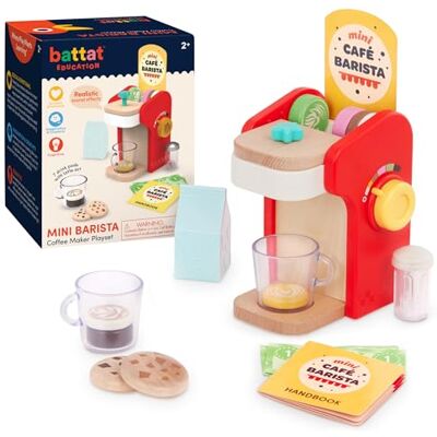 Battat Education Zabawka Mini Barista z drewna Zabawka do kawy i akcesoria z dźwiękami 22 sztuki Zabawka symulacyjna Akcesorium do kawy 2 lata więcej Battat Education Zabawka Mini Barista z drewna Zabawka do kawy i akcesoria z dźwiękami 22 sztuki Zabawka symulacyjna Akcesorium do kawy 2 lata więcej