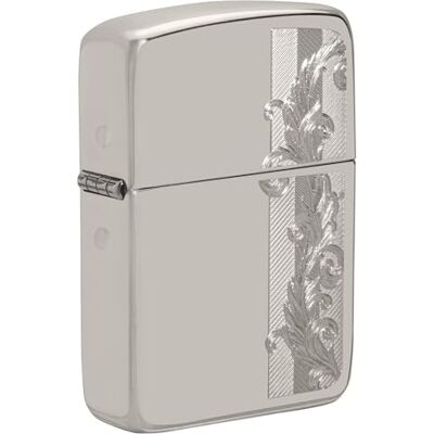 Zippo HerrinGBone Filigree Zapalniczka Sztormowa, Grawerowanie Automatyczne, do Napełniania, Wielokrotnego Użytku, Wiatroodporna Konstrukcja, Wykonano w USA, Srebro z Połyskiem Zippo HerrinGBone Filigree Zapalniczka Sztormowa, Grawerowanie Automatyczne, do Napełniania, Wielokrotnego Użytku, Wiatroodporna Konstrukcja, Wykonano w USA, Srebro z Połyskiem