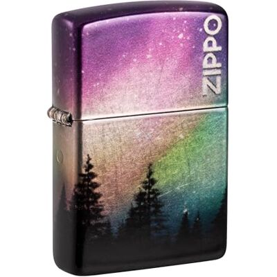 Zippo Colorful Sky Zapalniczka Sztormowa, do Napełniania, Wielokrotnego Użytku, Wiatroodporna Konstrukcja, Pudełko na Prezent, Wykonano w USA, Kolor Postarzany Chrom (540° Tumbled Chrome) Zippo Colorful Sky Zapalniczka Sztormowa, do Napełniania, Wielokrotnego Użytku, Wiatroodporna Konstrukcja, Pudełko na Prezent, Wykonano w USA, Kolor Postarzany Chrom (540° Tumbled Chrome)