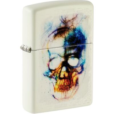 Zippo Skull Zapalniczka Sztormowa, Kolorowy Nadruk, do Napełniania, Wielokrotnego Użytku, Wiatroodporna Konstrukcja, Pudełko na Prezent, Wykonano w USA, Kolor Świecący w Ciemności (Glow-In-The-Dark) Zippo Skull Zapalniczka Sztormowa, Kolorowy Nadruk, do Napełniania, Wielokrotnego Użytku, Wiatroodporna Konstrukcja, Pudełko na Prezent, Wykonano w USA, Kolor Świecący w Ciemności (Glow-In-The-Dark)
