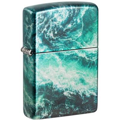 Zippo Rogue Wave Zapalniczka Sztormowa, do Napełniania, Wielokrotnego Użytku, Wiatroodporna Konstrukcja, Pudełko na Prezent, Wykonano w USA, Kolor Postarzany Chrom (540° Tumbled Chrome) Zippo Rogue Wave Zapalniczka Sztormowa, do Napełniania, Wielokrotnego Użytku, Wiatroodporna Konstrukcja, Pudełko na Prezent, Wykonano w USA, Kolor Postarzany Chrom (540° Tumbled Chrome)