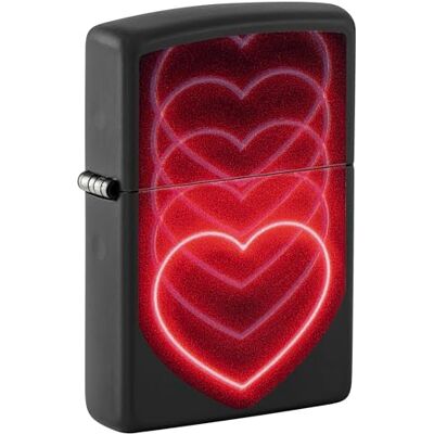 Zippo Hearts Zapalniczka Sztormowa, Kolorowy Nadruk, do Napełniania, Wielokrotnego Użytku, Wiatroodporna Konstrukcja, Pudełko na Prezent, Wykonano w USA, Kolor Czarny Matowy Zippo Hearts Zapalniczka Sztormowa, Kolorowy Nadruk, do Napełniania, Wielokrotnego Użytku, Wiatroodporna Konstrukcja, Pudełko na Prezent, Wykonano w USA, Kolor Czarny Matowy
