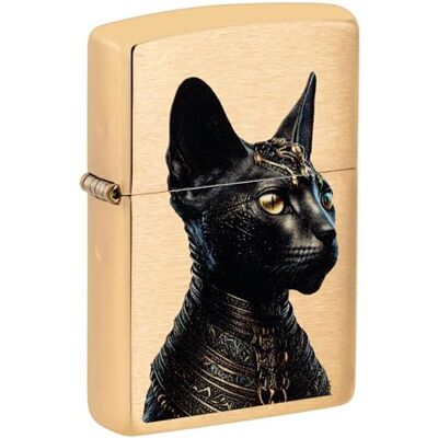 Zippo Egyptian Cat Zapalniczka Sztormowa, Kolorowy Nadruk, do Napełniania, Wielokrotnego Użytku, Wiatroodporna Konstrukcja, Pudełko na Prezent, Wykonano w USA, Szczotkowany Mosiądz (Brushed Brass) Zippo Egyptian Cat Zapalniczka Sztormowa, Kolorowy Nadruk, do Napełniania, Wielokrotnego Użytku, Wiatroodporna Konstrukcja, Pudełko na Prezent, Wykonano w USA, Szczotkowany Mosiądz (Brushed Brass)
