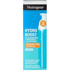 Neutrogena Hydro Boost Aqua Fluid LSF 50 (50 ml), bezzapachowy krem na dzień z LSF 50, lekka pielęgnacja twarzy z kwasem hialuronowym, witaminą B5 i niacynamidem dla intensywnego nawilżenia Neutrogena Hydro Boost Aqua Fluid LSF 50 (50 ml), bezzapachowy krem na dzień z LSF 50, lekka pielęgnacja twarzy z kwasem hialuronowym, witaminą B5 i niacynamidem dla intensywnego nawilżenia