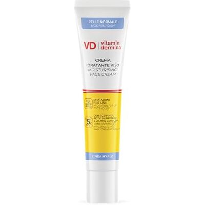 VITAMINDERMINA HYALO krem nawilżający do twarzy 40 ml – nawilża do 72 godzin, do wszystkich rodzajów skóry, z kwasem hialuronowym, 5 ceramidami, witaminą Complex i masłem shea, dla dorosłych, dzieci VITAMINDERMINA HYALO krem nawilżający do twarzy 40 ml – nawilża do 72 godzin, do wszystkich rodzajów skóry, z kwasem hialuronowym, 5 ceramidami, witaminą Complex i masłem shea, dla dorosłych, dzieci