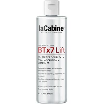 La Cabine laCabine BTx7 Lift tonik do twarzy Codzienny peeling z 7 peptydami, 5% AHAs i witaminą B5 Odnawia się, wygładza i ujędrnia Bez perfum La Cabine laCabine BTx7 Lift tonik do twarzy Codzienny peeling z 7 peptydami, 5% AHAs i witaminą B5 Odnawia się, wygładza i ujędrnia Bez perfum