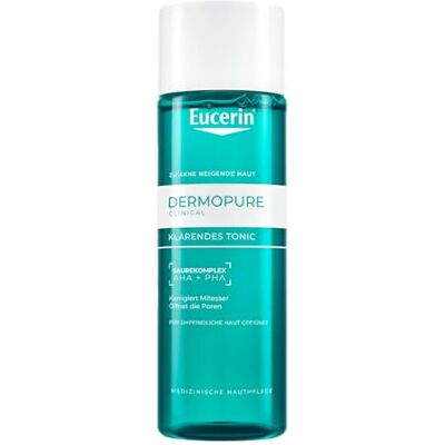 Eucerin DermoPure Clinical Tonik Oczyszczający twarz 200 ml, tonik ściągający pory i zaskórniki, toner z kwasem salicylowym i dermatokwasami AHA + PHA do skóry tłustej i trądzikowej Eucerin DermoPure Clinical Tonik Oczyszczający twarz 200 ml, tonik ściągający pory i zaskórniki, toner z kwasem salicylowym i dermatokwasami AHA + PHA do skóry tłustej i trądzikowej