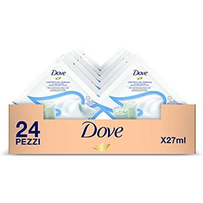 Dove Maska do twarzy z tkaniny nawilżającej do suchej skóry 27 ml, opakowanie 24 sztuk Dove Maska do twarzy z tkaniny nawilżającej do suchej skóry 27 ml, opakowanie 24 sztuk