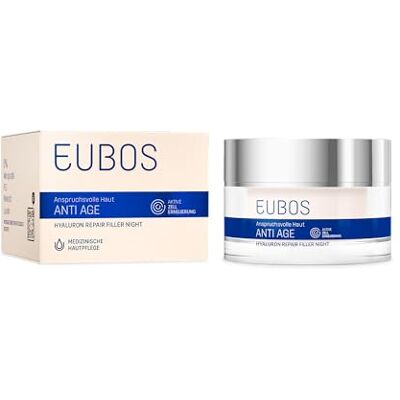 EUBOS I Anti Age Hyaluron Repair Filler Night I 50 ml I do wszystkich rodzajów skóry I bez oleju mineralnego I przeciw zmarszczkom EUBOS I Anti Age Hyaluron Repair Filler Night I 50 ml I do wszystkich rodzajów skóry I bez oleju mineralnego I przeciw zmarszczkom