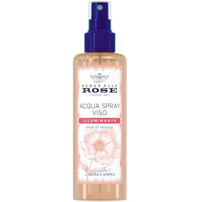 Acqua alle Rose , Rozjaśniający spray do twarzy, idealny do matowej skóry, odświeżająca i energetyzująca skórę, z witaminą C z dzikiej róży, 200 ml Acqua alle Rose , Rozjaśniający spray do twarzy, idealny do matowej skóry, odświeżająca i energetyzująca skórę, z witaminą C z dzikiej róży, 200 ml