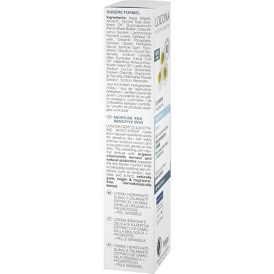 LOGONA Naturkosmetik PUR delikatny i uspokajający krem nawilżający z ekstraktem z bio-rumianku i probiotykami, neutralna dla skóry wrażliwej, wegański krem do kojącej skóry, 30 ml LOGONA Naturkosmetik PUR delikatny i uspokajający krem nawilżający z ekstraktem z bio-rumianku i probiotykami, neutralna dla skóry wrażliwej, wegański krem do kojącej skóry, 30 ml