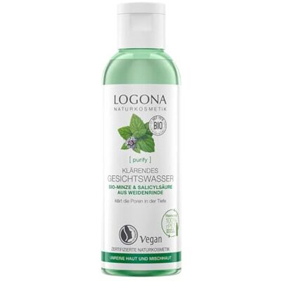 LOGONA Naturkosmetik LOGONA organiczny tonik do twarzy klarujący do skóry i mieszanej, mięty organicznej i naturalnego kwasu salicylowego z kory wierzby, matowy, naturalny i wegański, 125 ml LOGONA Naturkosmetik LOGONA organiczny tonik do twarzy klarujący do skóry i mieszanej, mięty organicznej i naturalnego kwasu salicylowego z kory wierzby, matowy, naturalny i wegański, 125 ml