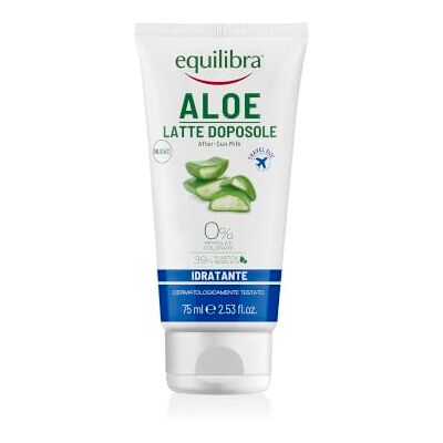 Equilibra Saldo słoneczne, aloes mleko po napoju nawilżający rozmiar podróżny, na bazie oleju z marchwi, witamina E, aloes Vera równowaga (40%), po odświeża i równoważy zaczerwienioną skórę, 75 ml Equilibra Saldo słoneczne, aloes mleko po napoju nawilżający rozmiar podróżny, na bazie oleju z marchwi, witamina E, aloes Vera równowaga (40%), po odświeża i równoważy zaczerwienioną skórę, 75 ml