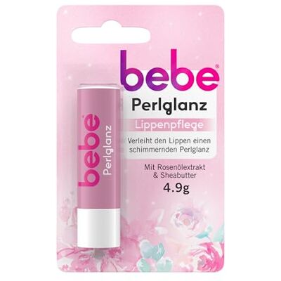 Bebe Krem do pielęgnacji ust (12 x 4,9 g), pomadka do ust z ekstraktem z olejku różanego i masłem shea, nadaje ustam delikatny połysk perłowy Bebe Krem do pielęgnacji ust (12 x 4,9 g), pomadka do ust z ekstraktem z olejku różanego i masłem shea, nadaje ustam delikatny połysk perłowy