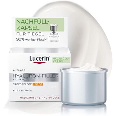Eucerin Hyaluron-Filler krem na dzień SPF 30 50 ml, krem przeciwzmarszczkowy i nawilżający, formuła z kwasem hialuronowym dla odmłodzonej skóry, odpowiednia do wszystkich rodzajów skóry Eucerin Hyaluron-Filler krem na dzień SPF 30 50 ml, krem przeciwzmarszczkowy i nawilżający, formuła z kwasem hialuronowym dla odmłodzonej skóry, odpowiednia do wszystkich rodzajów skóry