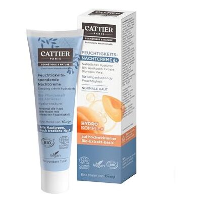 CATTIER PARIS krem nawilżający na noc – certyfikowany naturalny kosmetyk – z naturalnym kwasem hialuronowym – 30 ml CATTIER PARIS krem nawilżający na noc – certyfikowany naturalny kosmetyk – z naturalnym kwasem hialuronowym – 30 ml