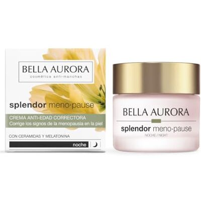 BELLA AURORA Splendor Menopause Night Krem przeciwstarzeniowy do skóry dojrzałej, regeneruje się w nocy, redukuje zmarszczki, dodaje jędrności i gęstości z ceramidami i melatoniną 50ml BELLA AURORA Splendor Menopause Night Krem przeciwstarzeniowy do skóry dojrzałej, regeneruje się w nocy, redukuje zmarszczki, dodaje jędrności i gęstości z ceramidami i melatoniną 50ml