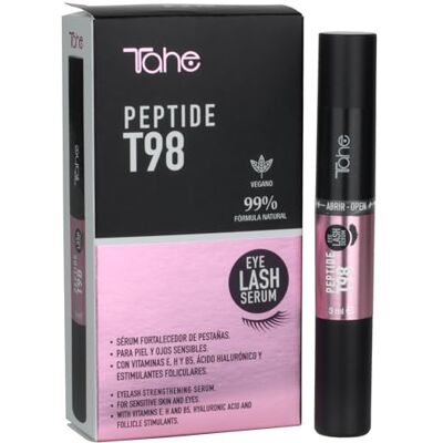 Tahe Peptide T98 Eyes serum do rzęs wzmacniające rzęsy Eyelash z witaminą E, H i B5, kwasem hialuronowym i stymulantami pęcherzykowymi, 3 ml Tahe Peptide T98 Eyes serum do rzęs wzmacniające rzęsy Eyelash z witaminą E, H i B5, kwasem hialuronowym i stymulantami pęcherzykowymi, 3 ml