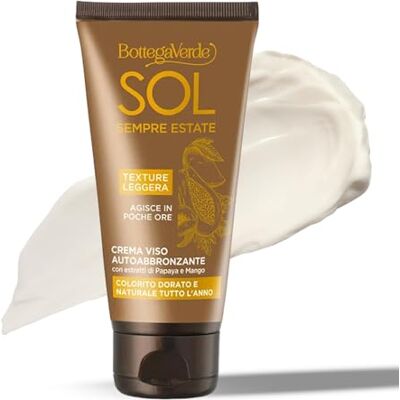 Bottega Verde , SOL zawsze lato samoopalający krem do twarzy z ekstraktami Papaya i Mango (50 ml) złoty i naturalny kolor przez cały rok Bottega Verde , SOL zawsze lato samoopalający krem do twarzy z ekstraktami Papaya i Mango (50 ml) złoty i naturalny kolor przez cały rok