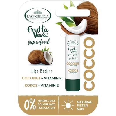 L'Angelica , Balsam kokosowy i witamina E, 12 opakowań, balsam do ust z bezpiecznymi i naturalnymi składnikami, chroni przed zimnem i słońcem, testowany dermatologicznie, bez olejów mineralnych, L'Angelica , Balsam kokosowy i witamina E, 12 opakowań, balsam do ust z bezpiecznymi i naturalnymi składnikami, chroni przed zimnem i słońcem, testowany dermatologicznie, bez olejów mineralnych,