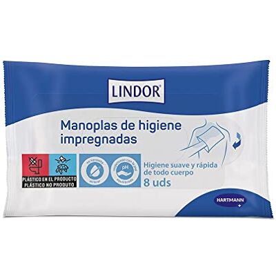 LINDOR Skin Manoplas Dermo Protectory, Miękki, Z balsam bez płukania, zrównoważony pH, Panthenol i Aloe Barbadenses, 8 sztuk LINDOR Skin Manoplas Dermo Protectory, Miękki, Z balsam bez płukania, zrównoważony pH, Panthenol i Aloe Barbadenses, 8 sztuk