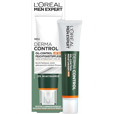 L’Oréal Paris men expert L'Oréal Men Expert Krem do twarzy z filtrem SPF 30 dla mężczyzn, krem do skóry zanieczyszczonej i trądzikowej, dla mężczyzn z ochroną przeciwsłoneczną i 2% niacynamidu, Derma Control, 1 x 40 ml L’Oréal Paris men expert L'Oréal Men Expert Krem do twarzy z filtrem SPF 30 dla mężczyzn, krem do skóry zanieczyszczonej i trądzikowej, dla mężczyzn z ochroną przeciwsłoneczną i 2% niacynamidu, Derma Control, 1 x 40 ml