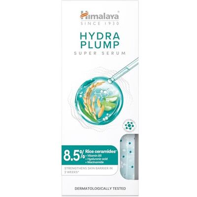 Himalaya Super Serum Hydra Plump Nawilżające serum do twarzy z kwasem hialuronowym, ceramidami ryżowymi i pantenolem dla długotrwałego nawilżenia przez 24 godziny i jędrnej skóry, 30ml Himalaya Super Serum Hydra Plump Nawilżające serum do twarzy z kwasem hialuronowym, ceramidami ryżowymi i pantenolem dla długotrwałego nawilżenia przez 24 godziny i jędrnej skóry, 30ml