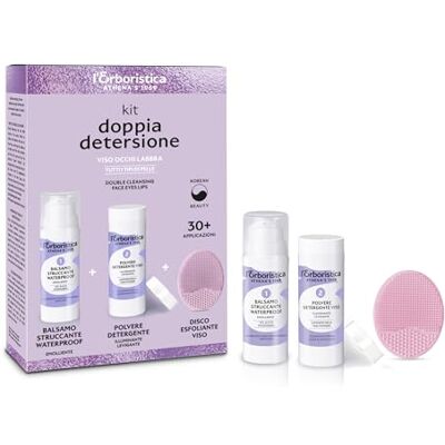 HERBORYSTYKA ATHENA'S Podwójny zestaw do oczyszczania twarzy, oczu i ust, opakowanie prezentowe z wodoodpornym balsamem do demakijażu 30 ml + proszek czyszczący 10 g tarcza złuszczająca HERBORYSTYKA ATHENA'S Podwójny zestaw do oczyszczania twarzy, oczu i ust, opakowanie prezentowe z wodoodpornym balsamem do demakijażu 30 ml + proszek czyszczący 10 g tarcza złuszczająca