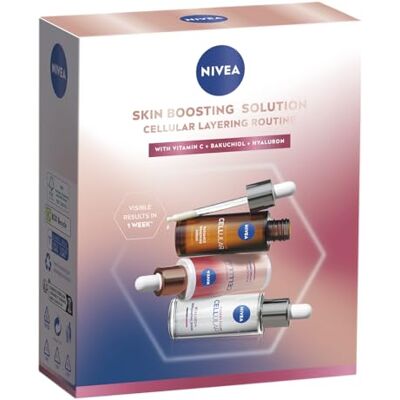 NIVEA Cellular Expert Filler Zestaw Serum Layering 3-strefowe serum do podnoszenia twarzy + kwas hialuronowy + witamina C rytuał przeciwstarzeniowy blask i twardość pomysł na prezent premium NIVEA Cellular Expert Filler Zestaw Serum Layering 3-strefowe serum do podnoszenia twarzy + kwas hialuronowy + witamina C rytuał przeciwstarzeniowy blask i twardość pomysł na prezent premium