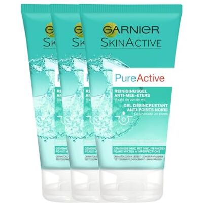 Garnier Pure Active żel do mycia skóry mieszanej przeciw zaskórnikom i zatkanym porom, 6 x 150 ml, 6 szt Garnier Pure Active żel do mycia skóry mieszanej przeciw zaskórnikom i zatkanym porom, 6 x 150 ml, 6 szt