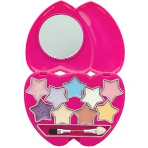 Barbie Pełna paleta do makijażu twarz, oczy i usta zawiera 1 pędzel ułatwiający nakładanie losowy wybór kolorów i wzorów Oficjalny produkt Mattel Barbie Pełna paleta do makijażu twarz, oczy i usta zawiera 1 pędzel ułatwiający nakładanie losowy wybór kolorów i wzorów Oficjalny produkt Mattel
