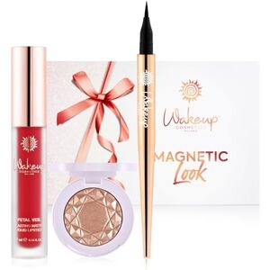 Wakeup Cosmetics Milano Wakeup Cosmetics MAGNETIC LOOK 1 długa żywotna szminka w płynie, bez transferu (05 ROYAL RED) + 1 wodoodporny eyeliner (01 BLACK) + 1 Metalowe wykończenie cieni do powiek lub satynowe (08 Wakeup Cosmetics Milano Wakeup Cosmetics MAGNETIC LOOK 1 długa żywotna szminka w płynie, bez transferu (05 ROYAL RED) + 1 wodoodporny eyeliner (01 BLACK) + 1 Metalowe wykończenie cieni do powiek lub satynowe (08