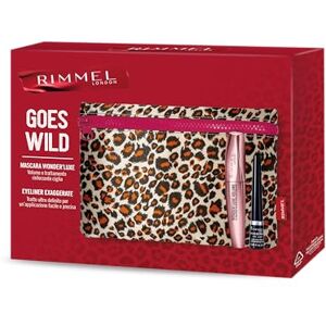 Rimmel London, Goes Wild damska kopertówka w kształcie lamparta z tuszem do rzęs Wonder'Luxe + Eyeliner Exaggerate Rimmel London, Goes Wild damska kopertówka w kształcie lamparta z tuszem do rzęs Wonder'Luxe + Eyeliner Exaggerate