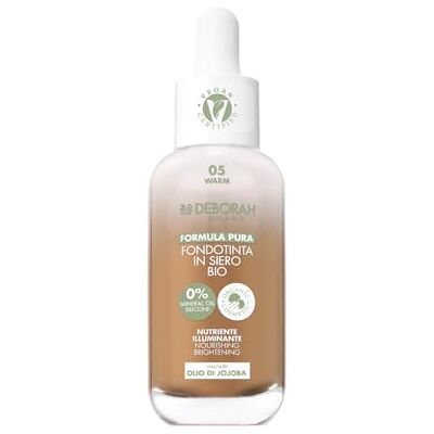 DEBORAH Milan Organiczny podkład serum z czystej formuły, nr 05 Warm, z organiczną mieszanką olejków, SPF 20, płynna i lekka konsystencja, dla jednolitej cery, bez makijażu DEBORAH Milan Organiczny podkład serum z czystej formuły, nr 05 Warm, z organiczną mieszanką olejków, SPF 20, płynna i lekka konsystencja, dla jednolitej cery, bez makijażu