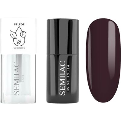 Semilac Duopack lakier do paznokci UV 412 Earth Brown 7 ml & olejek do paznokci truskawka wanilia 7 ml Semilac Duopack lakier do paznokci UV 412 Earth Brown 7 ml & olejek do paznokci truskawka wanilia 7 ml