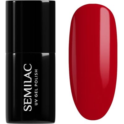 Semilac Lakier do paznokci UV A712 Old Red 7 ml – nasycony klasyczny czerwony z efektem glamour – wysoko kryjący, długotrwały Semilac Lakier do paznokci UV A712 Old Red 7 ml – nasycony klasyczny czerwony z efektem glamour – wysoko kryjący, długotrwały