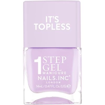 Nails Inc Topless Hailey (lawenda) – żelowy lakier do paznokci bez UV, 1-krokowy manicure, trwałość do 8 dni, szybkoschnący, wegański i 21-free, dla dorosłych i dzieci, bez bazy/lakieru Nails Inc Topless Hailey (lawenda) – żelowy lakier do paznokci bez UV, 1-krokowy manicure, trwałość do 8 dni, szybkoschnący, wegański i 21-free, dla dorosłych i dzieci, bez bazy/lakieru