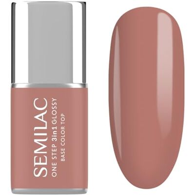 Semilac Lakier Hybrydowy Formuła 3w1 One Step S235 Peach Beige 7ml Semilac Lakier Hybrydowy Formuła 3w1 One Step S235 Peach Beige 7ml