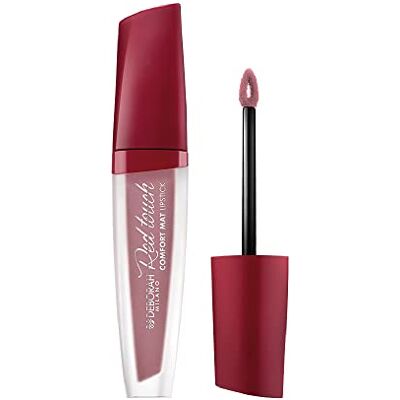 DEBORAH Milano Czerwony Dotykowy Lipstick Szminka Płyn Matowy, N.10 Nude Róże, Intensywny kolor i brak transferu, Darowić miękkie i aksamitne usta, 4.5 gr DEBORAH Milano Czerwony Dotykowy Lipstick Szminka Płyn Matowy, N.10 Nude Róże, Intensywny kolor i brak transferu, Darowić miękkie i aksamitne usta, 4.5 gr