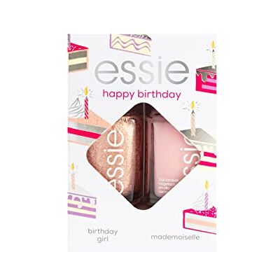 essie Base lakier do paznokci, zestaw dwóch lakierów do paznokci Birthday Girl i Mademoiselle, 2 sztuki essie Base lakier do paznokci, zestaw dwóch lakierów do paznokci Birthday Girl i Mademoiselle, 2 sztuki