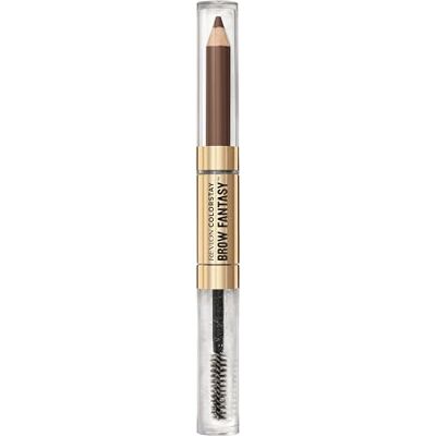REVLON ColorStay Brow Fantasy, Produkt do brwi 2 w 1: Ołówek o pudrowym wykończeniu i przezroczysty żel utrwalający z prowitaminą B5, trwały do 16 godzin, 002 Soft Brown REVLON ColorStay Brow Fantasy, Produkt do brwi 2 w 1: Ołówek o pudrowym wykończeniu i przezroczysty żel utrwalający z prowitaminą B5, trwały do 16 godzin, 002 Soft Brown