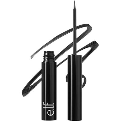 e.l.f. H2O Proof Inkwell Eyeliner Pen, wysoce pigmentowany, wodoodporny płynny eyeliner, matowe wykończenie, wegański i nietestowany na zwierzętach, film Noir e.l.f. H2O Proof Inkwell Eyeliner Pen, wysoce pigmentowany, wodoodporny płynny eyeliner, matowe wykończenie, wegański i nietestowany na zwierzętach, film Noir