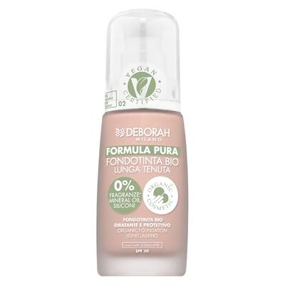 DEBORAH Krem organiczny, długotrwały podkład, nr 02, beżowy, ekstremalne krycie i komfort, z filtrem przeciw zanieczyszczeniom, SPF20-30 ml DEBORAH Krem organiczny, długotrwały podkład, nr 02, beżowy, ekstremalne krycie i komfort, z filtrem przeciw zanieczyszczeniom, SPF20-30 ml