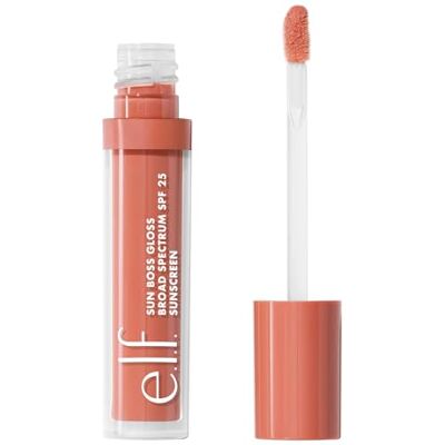 e.l.f. Sun Boss Gloss SPF 25, pigmentowany błyszczyk do ust o wysokim połysku, formuła nawilżająca i odżywcza, wegański i wolny od okrucieństwa, brzoskwiniowy e.l.f. Sun Boss Gloss SPF 25, pigmentowany błyszczyk do ust o wysokim połysku, formuła nawilżająca i odżywcza, wegański i wolny od okrucieństwa, brzoskwiniowy