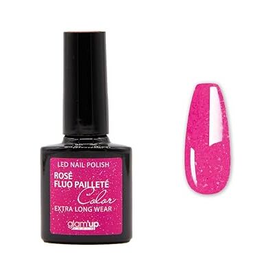 GLAM UP Glam'Up Paris półtrwały lakier żelowy bez Hema, lakier żelowy LED UV o wysokiej pigmentacji, trwały, łatwy w użyciu, błyszczący różowy GLAM UP Glam'Up Paris półtrwały lakier żelowy bez Hema, lakier żelowy LED UV o wysokiej pigmentacji, trwały, łatwy w użyciu, błyszczący różowy