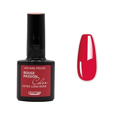 GLAM UP Glam'Up Paris lakier półtrwały bez Hema Lakier żelowy LED UV Wysoce pigmentowany Długotrwały Łatwy w użyciu, Passion Red GLAM UP Glam'Up Paris lakier półtrwały bez Hema Lakier żelowy LED UV Wysoce pigmentowany Długotrwały Łatwy w użyciu, Passion Red